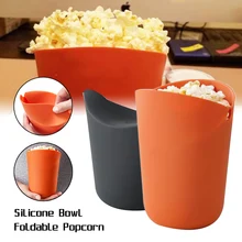 Popcorn Bucket Popcorn Microwave Foldable Red Silicone High Quality Kitchen Easy Tools DIY Popcorn Bucket Bowl Maker Kitchen Acc