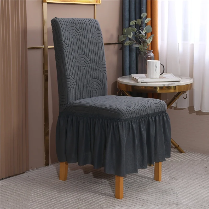 1/4Pcs Thickened Jacquard Elastic Chair Cover for Household Universal All-inclusive Elastic One-piece Dining Chair Cover 4