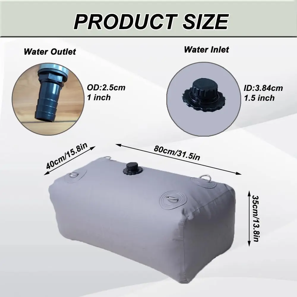 Foldable Portable Emergency Backup Water Storage Container for Construction Survival Kit Camping Gear (29 Gallon) Gray