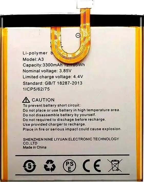 Batteria per telefono cellulare Ecologico di alta qualità 3300Mah per Umidigi Umi A3 Pro - immagine 3