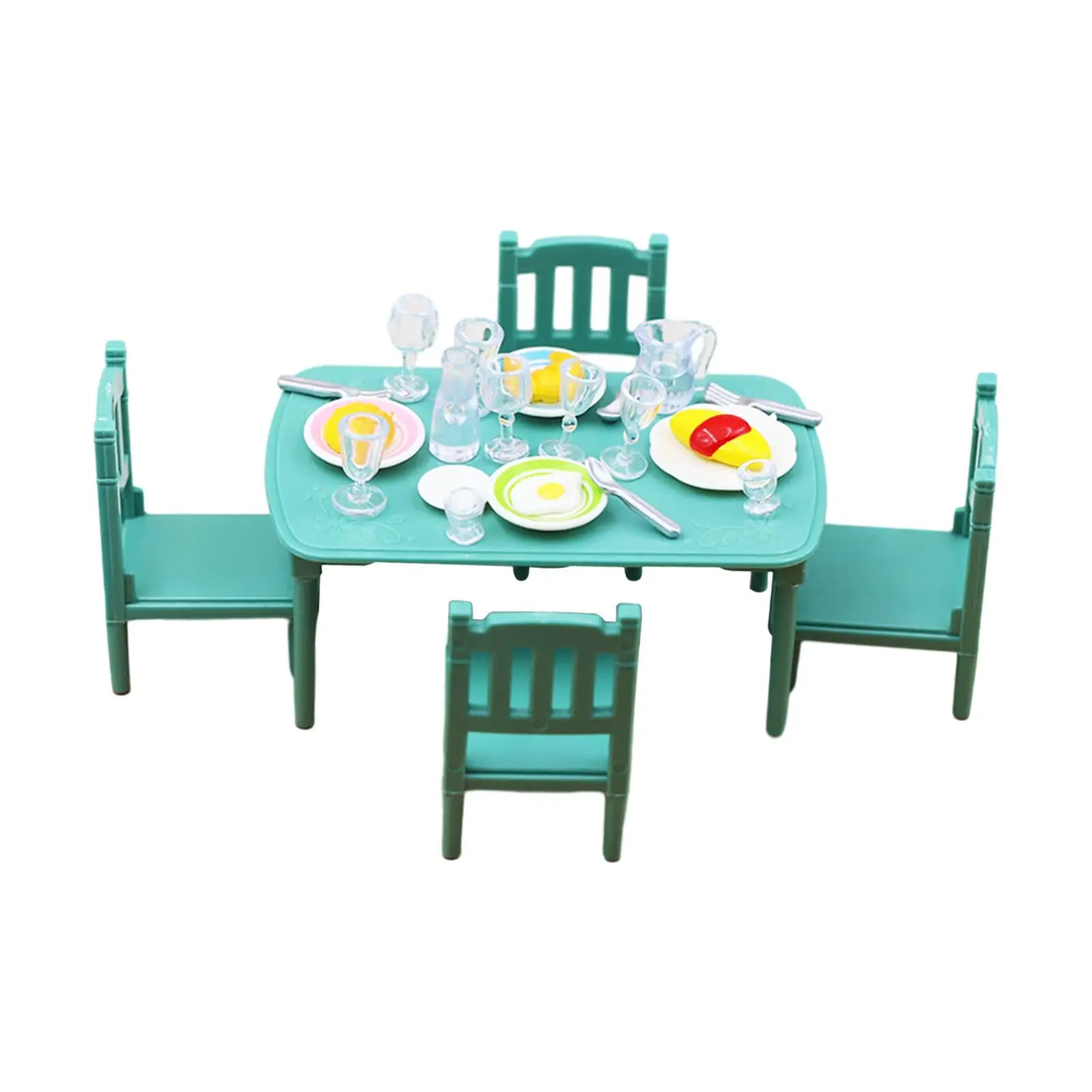 

1:12 Dollhouse Dining Room Scenes Birthday Gifts Dollhouse Furniture Dining Room Play Set Dollhouse Table and Chair Model
