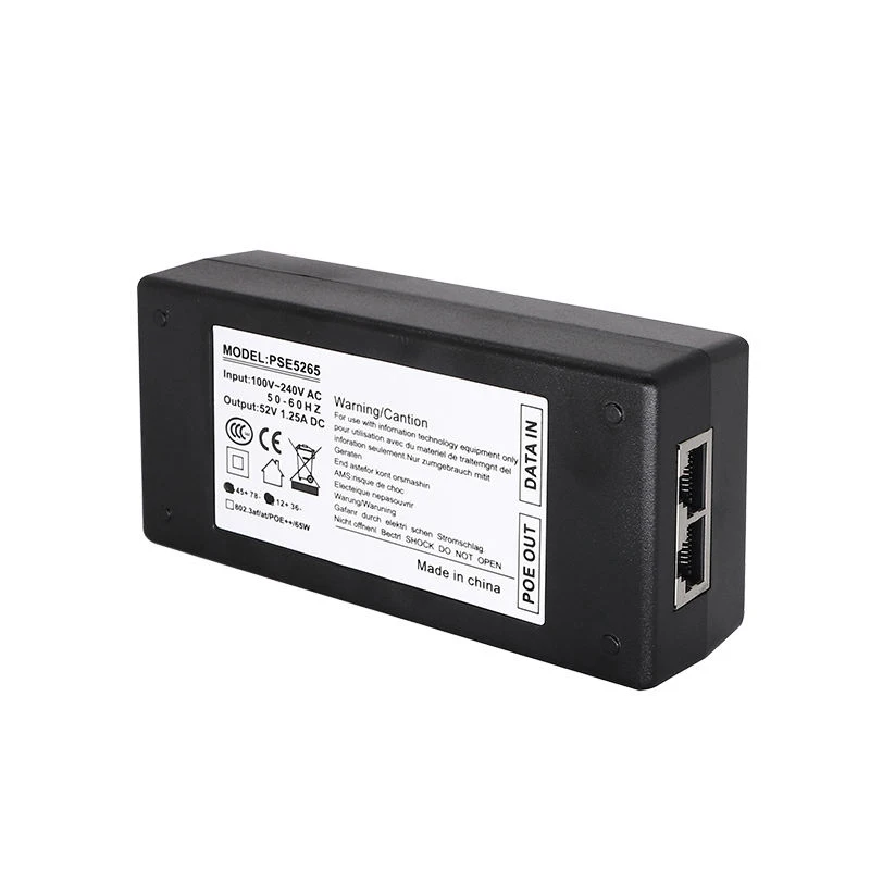 2.5G/10G 멀티 기가비트 POE 인젝터 | 52V 36W/48W 옵션 | 110-240V백신 | 802.3 af/at POE++에 적합