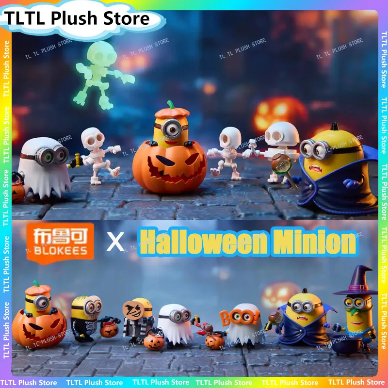 新商品　BLOKEESミニオンブロック　ブラインドボックス　ハロウィンバージョン Blokees Minions Model Kits Halloween Action Figure Building Blocks