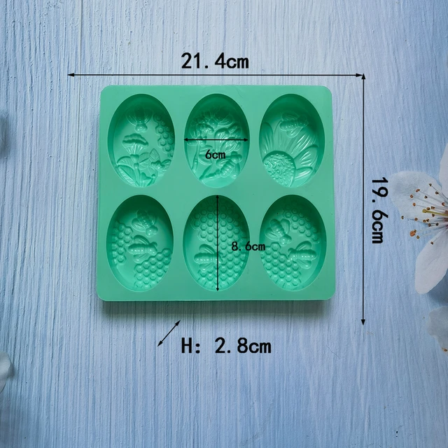 4 Cavity Oval Silicone Mold 3D Handmade Soap Forms Soap Silicon