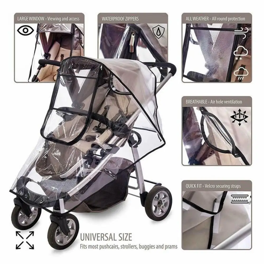 N-X Poussette pour bébé Pluie, Accessoire Universel pour Poussette,  Protection imperméable, Coupe-Vent, Protéger la poussière et la Neige,  Bouclier Voyage pour bébé : : Bébé et Puériculture