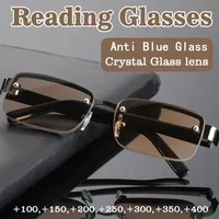 Lunettes de lecture demi-monture pour hommes et femmes, monture carrée, lunettes de presbytie, + 1.0 à + 4.0, mode 1