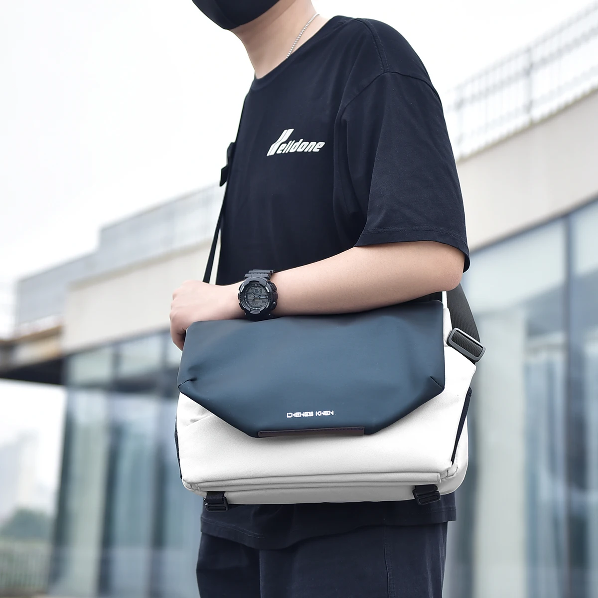 Men's Stylish Crossbody Bag, Water-resistant Casual Shoulder Bag, Multi-functional EDC Sling Bag