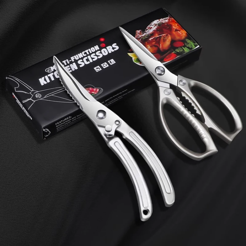 

High-End Kitchen Scissors,Multifunctional Sharp Chicken Bone Scissors, Stainless Steel Chef Fish Killing Kitchen Accessories