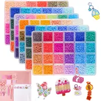 2.6mm Perler Hama Beads Kit DIY Make Puzzle Premium Small Bean 3D Puzzle Beads Handmade Crafts Decor 24Colors Melting Beads Kits 2