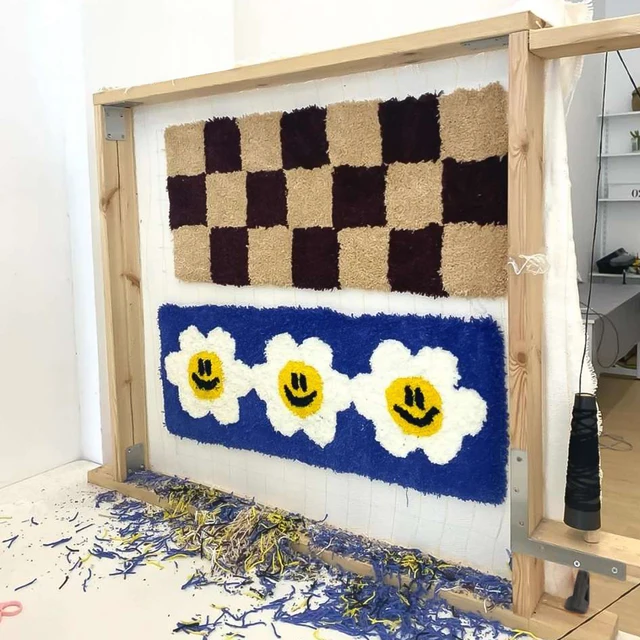 90*90 Cm -Es Szőnyeg Tufting Keret, Szőnyegek Készítéséhez, Fa Keret Szőnyegkészítés