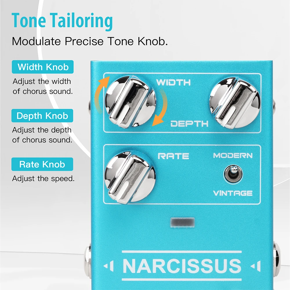 R-22 NARCISSUS CHORUS Semi-analog Chorus Guitar Effect Pedal Vintage Distortion