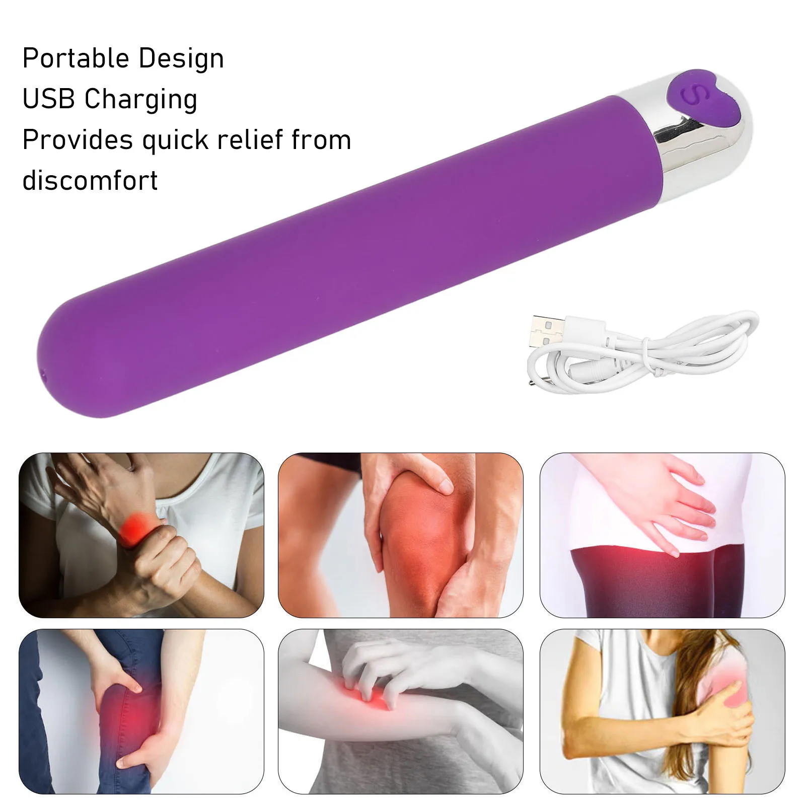 Handheld Deep Tissue Massager Wand Acupuncture Pen Electric Massage Trigger Point Acupressure Stick Body Relax Massage Tools