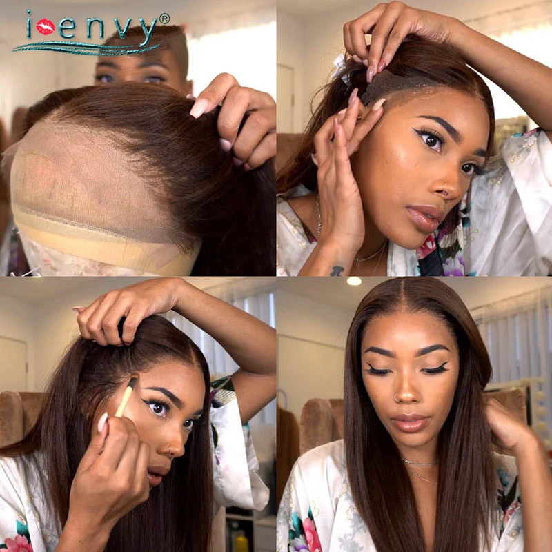 Transparent Lace Frontal Wig Human Hair Wigs Peruvian Straight Lace Front Wigs Women human hair wig