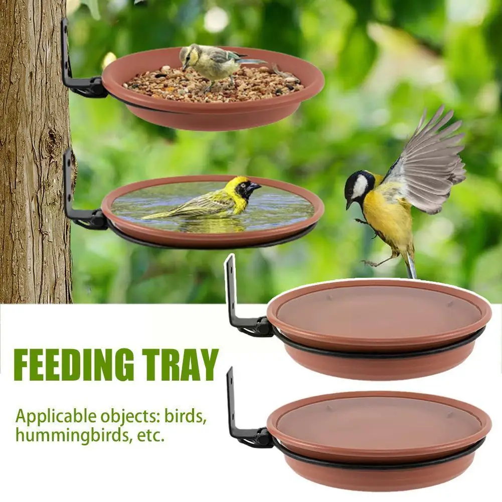 

Outdoor Hummingbird Feeding Tray with Brackets, Large Capacity Bird Bath Tray, Drinker Sturdy Garden Feeding Screws, Accessories