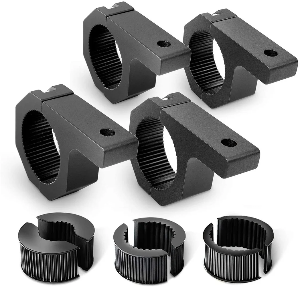 4pcs Motorbike LED Light Bar Clamps Brackets Tube Clamp Mount Kit Off