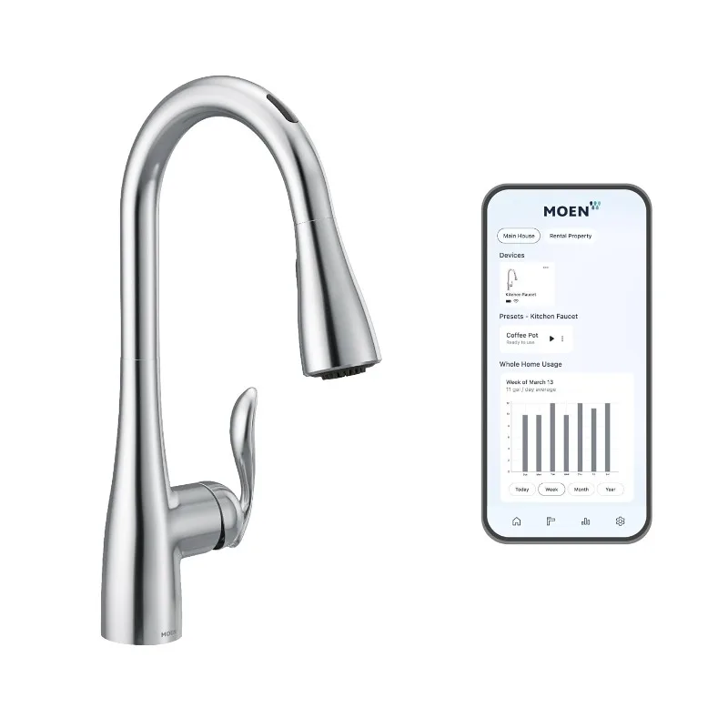 

Smart Faucet Touchless Pull Down Sprayer Kitchen Faucet with Voice Control and Power Boost Faucet Kitchen