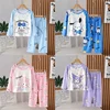 Anime Sanrio Pochacco Cinnamoroll Kuromi Children Loungewear My Melody Spring Autumn Long Sleeve Round Neck Girls Nightwear Set 1