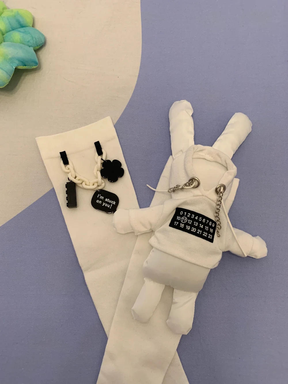 Handmade Socks Series Deconstruction Chain Three-Dimensional Doll European American Personalized Dark Female Kawaii Stockings