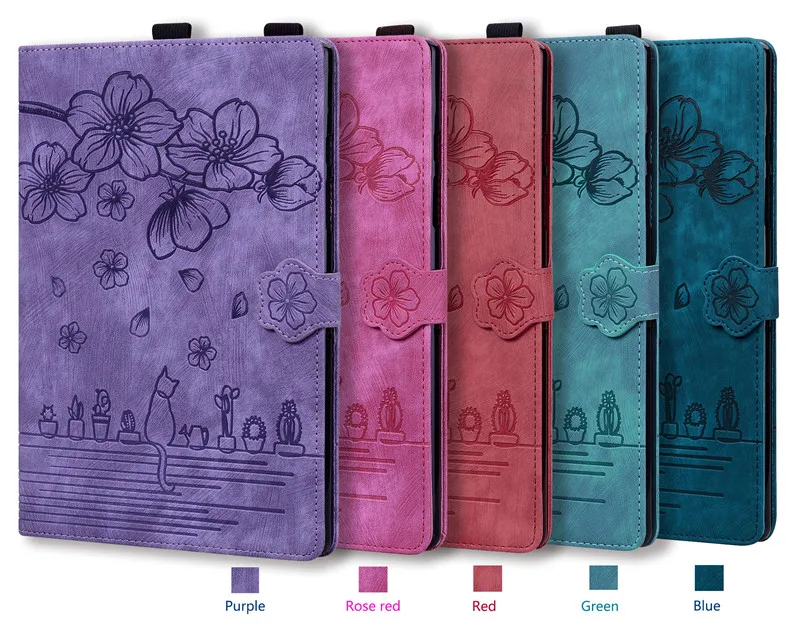 étui pour tablette samsung galaxy tab étui en chat fleur funda pour galaxy tab plus