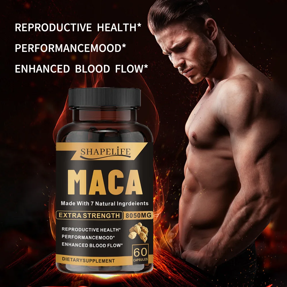 Black Maca Booster for Men & Women Relieve Fatigue, Increase Size, Improve Endurance Natural Maca Pills 60 Capsules