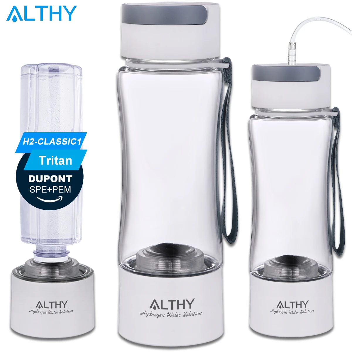 ALTHY Wasserstoff Reiche Wasser Generator Flasche Tasse-DuPont SPE PEM Dual Kammer Maker lonizer - H2 Inhalation gerät