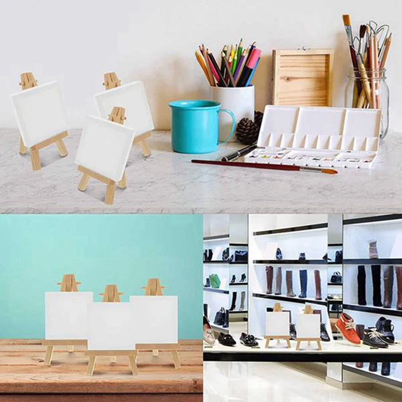 Mini Wood Display Easel, 120Pcs, Perfect For Displaying Small Canvases, Business Cards, Photos