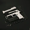 7.5cm Beretta Model 92f Pistol Detachable Metal Toy Mini Pendant Disassembly Pull Trigger Keychain Ornament Collection for Kids 3
