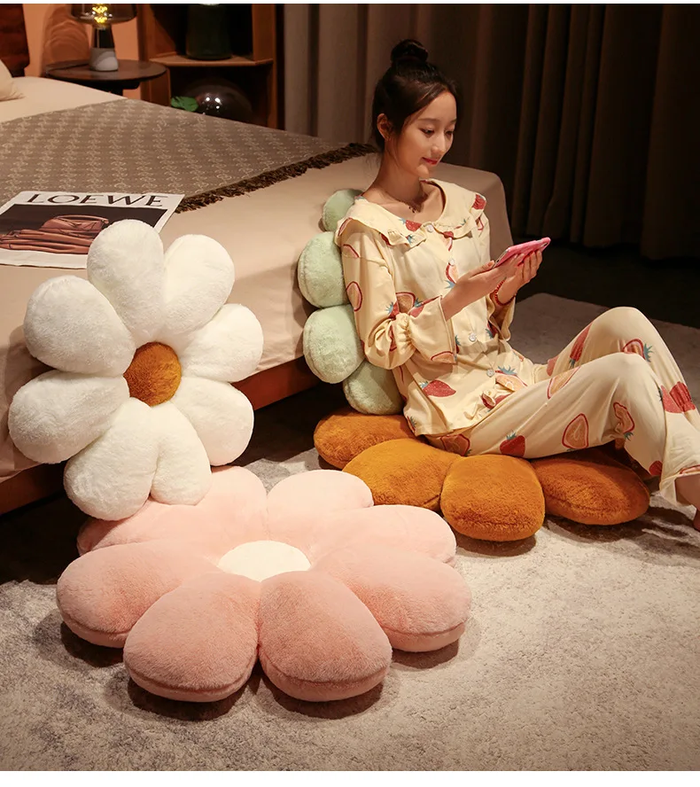 50cm Small Daisy Flower Seat Cushion Bedroom Floor Tatami Cushion Sofa Chair Ass Pad Seat Bed Back Cushion Home Decor