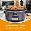 Large 8-quart programmable slow pot with automatic heating setting and formula, black, stainless steel slow pot 6