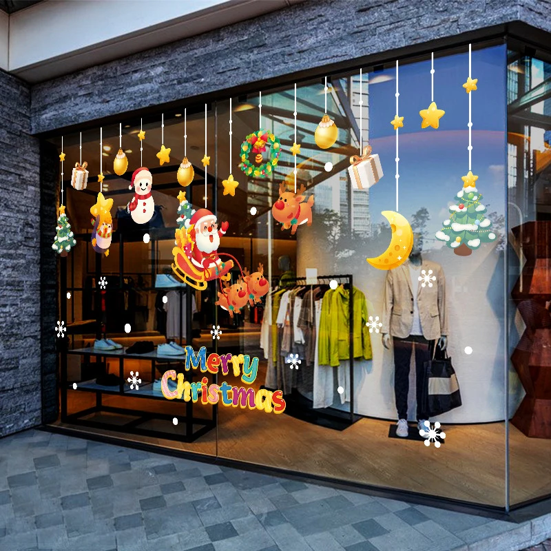 Bow Christmas stickers home windows without trace static electricity stickers holiday decoration, children's room glass