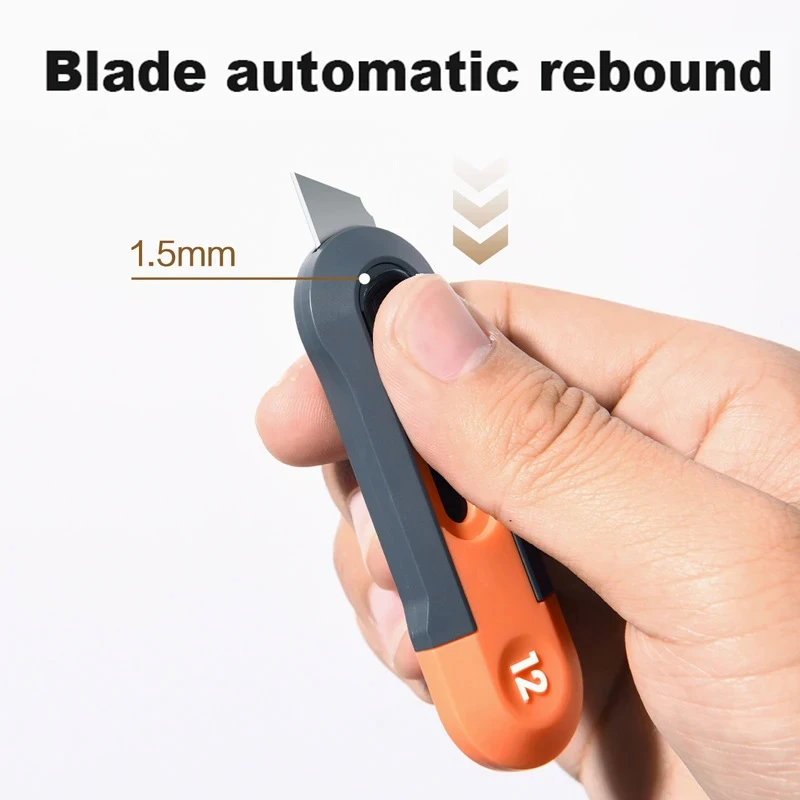 Deli Mini Knife Portable Utility Knife Retractable Box Cutters SK5 Blades Auto Lock For Home Office Supplies Cuting Tool