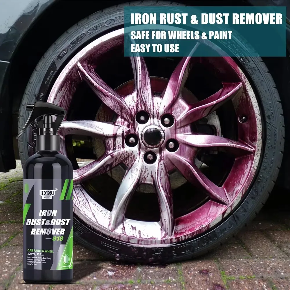 Car Cleaner S18 Car Paint & Wheel Iron Particles Powder Cleaning Super Rust Dust Remover Spray Metal Surface Defender Auto Rim Cleaner