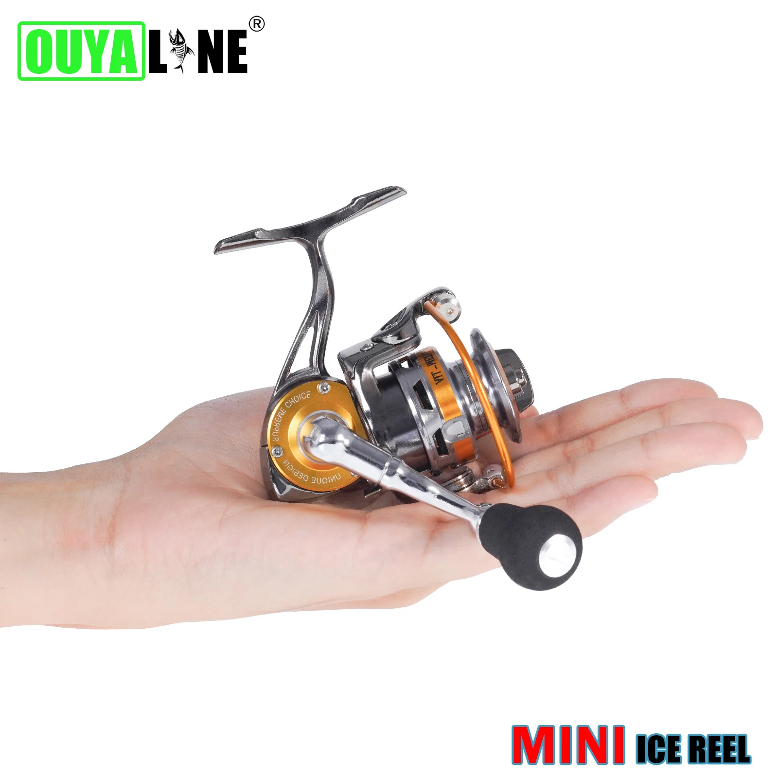 All Metal Mini Winter Ice Fishing Reel Small Spinning Reels 3+1BB