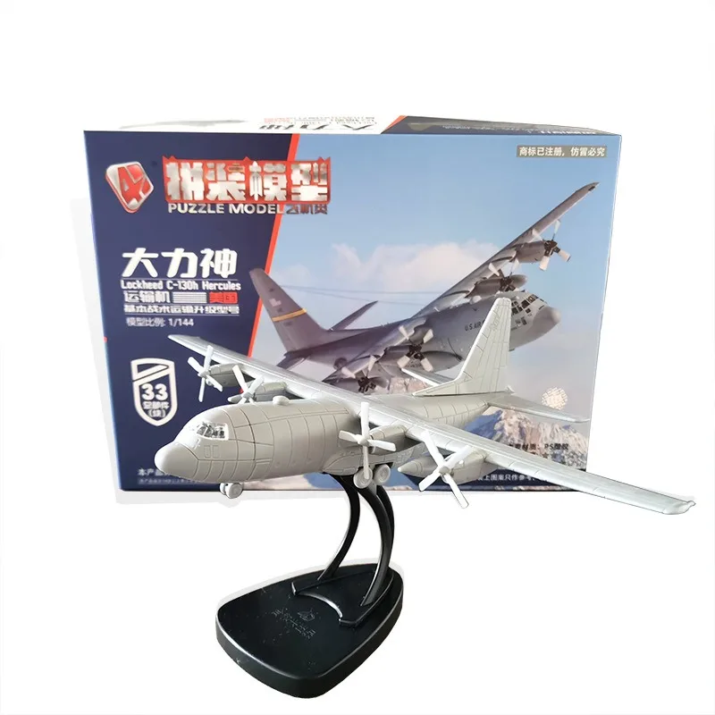 

4D Assembled Model 1/144 China H-6K Bomber American C130 Hercules Transport Aircraft Model Military Aircraft Toys Decoration