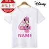 Minnie Mouse Number Bow Graphic T Shirt Kids Clothes 1 2 3 4 5 6 7 8 9 Years Birthday Baby Girls Party T-Shirts Boys Tops 4