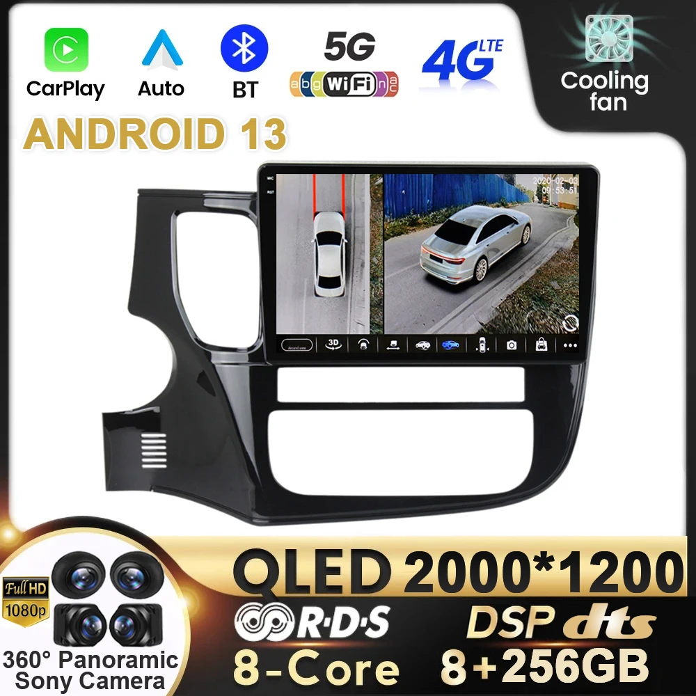 

Android 13 Car Radio For Mitsubishi Outlander 3 2012-2018 Video 4G DVD Stereo Audio Head Unit Carplay Multimedia Player Speakers