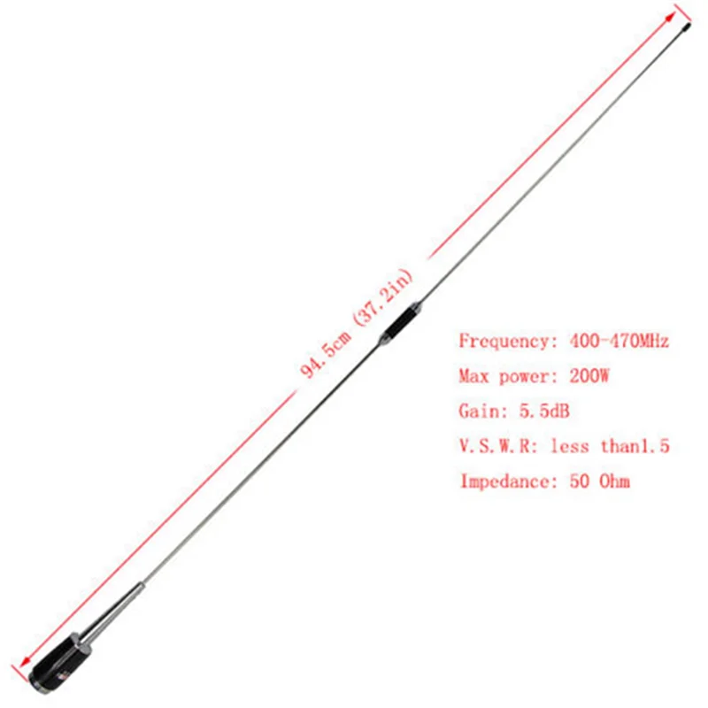 새로운 실버 UHF 400-470 Mhz 200W 5.5Db SL-16 PL-259 모바일 자동차 라디오 안테나에 대한 FULL-8X 세부 정보