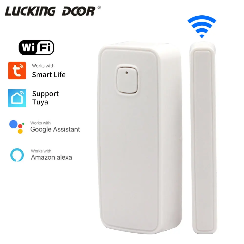 2.4G Wifi Wireless Tuya Smartlife Door Window Magnetic Sensor with Alarm Record Door Opening / Closed Detector With Alexa Google