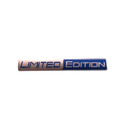 Limited Edition Aluminum Trunk Decal for Custom Tuning and Decoration (Silver - blue)