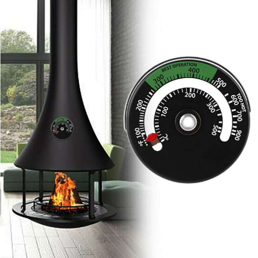 Fireplace Thermomete Magnetic Stove Thermometer Fire Stove Pipe Thermometer Gauge For Wood Log Chimney Pipe Oven Barbecue Oven