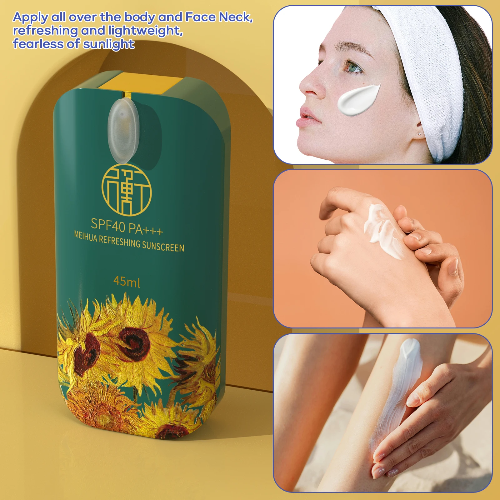 S&eacute;fralls MEIHUA Refreshing Sunscreen 45ml SPF40 Weightless Hydration Face Sunscreen Travel Size Ultra Sheer Dry-To
