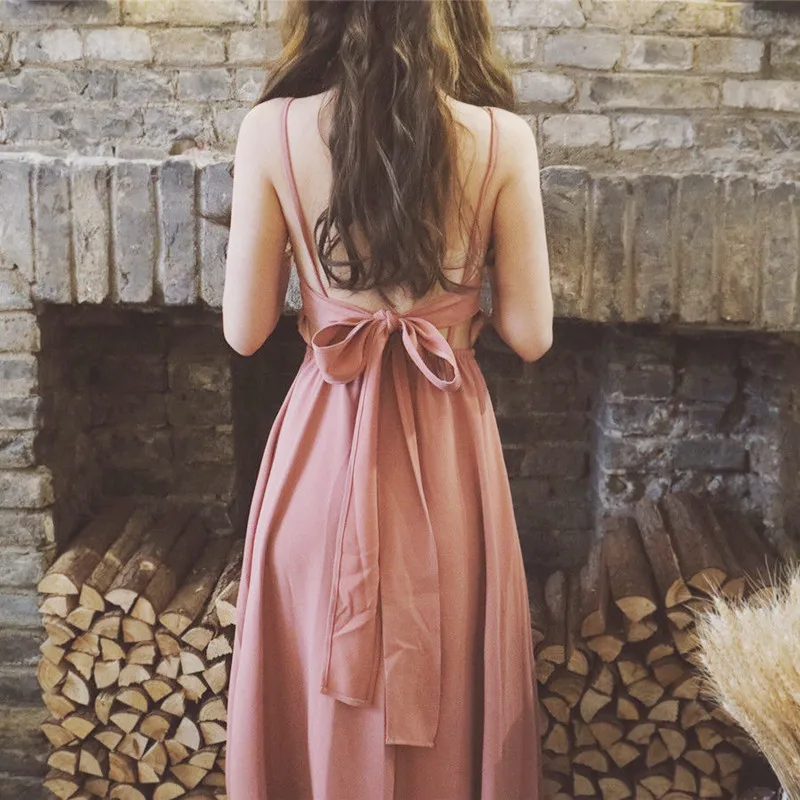 

Женское платье без рукавов, Черное длинное пляжное платье с открытой спиной и высокой талией на шнуровке, лето 2023