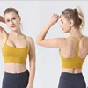 Lemon Cozy Widen Hem Padded Running Sport Bra For Women Y-Shape Racer Back Sexy Spaghetti Strap Yoga Bra Tops with Removable Cup 6