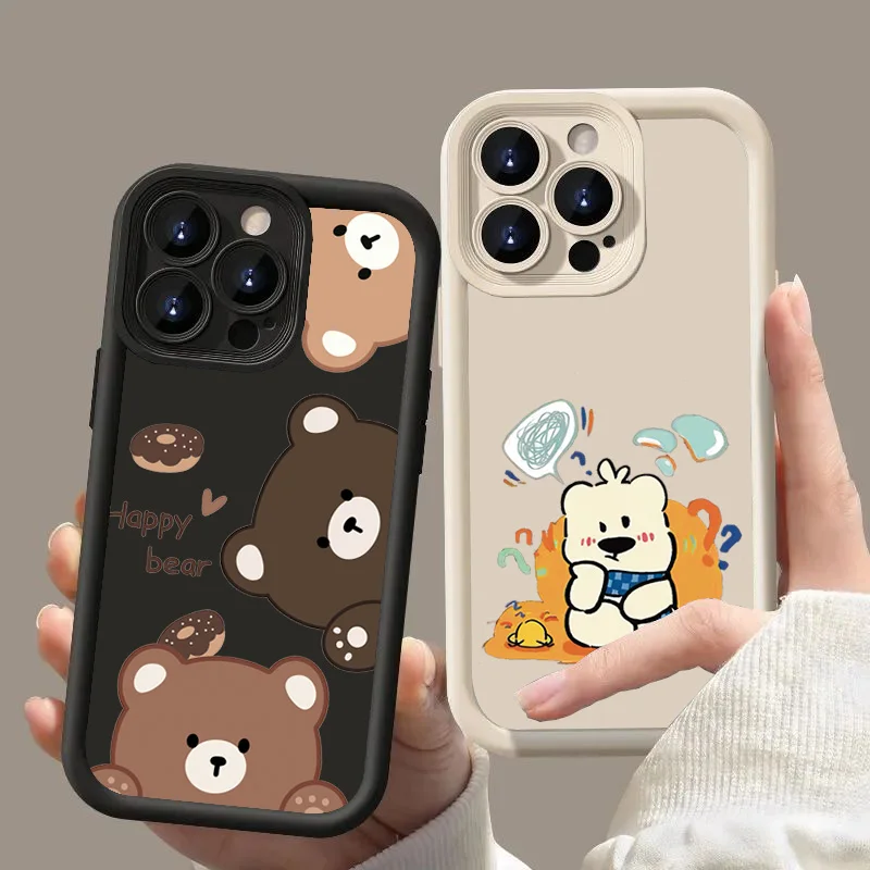 Cute Cartoon Bear Shockproof Soft Matte Phone Case Cover