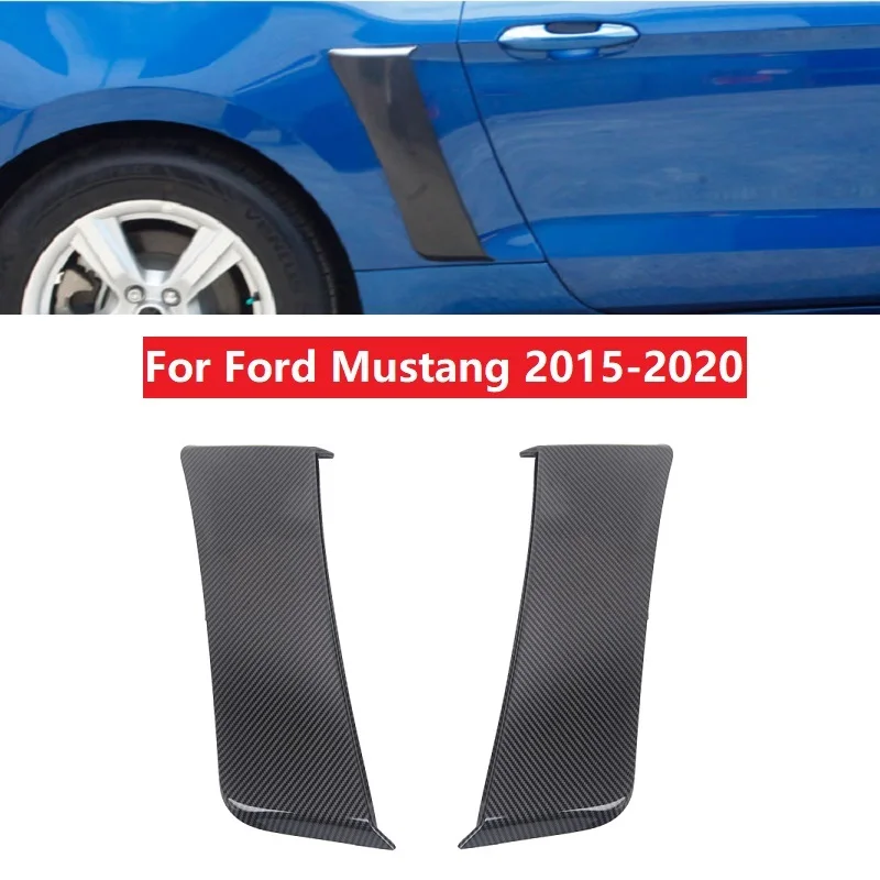 

2PCS Car Rear Side Fender Door Scoops Plate Cover Trim For Ford Mustang 2015-2020 Decorative Strips Auto Styling
