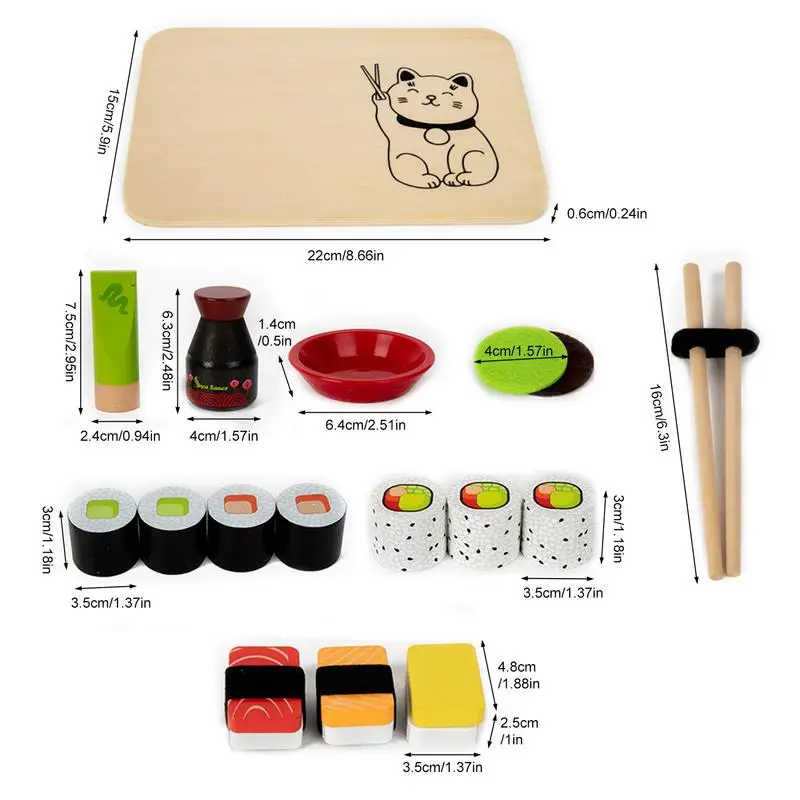 Children's Pretend Kitchen Food Toys Mini Sushi Set For Kids