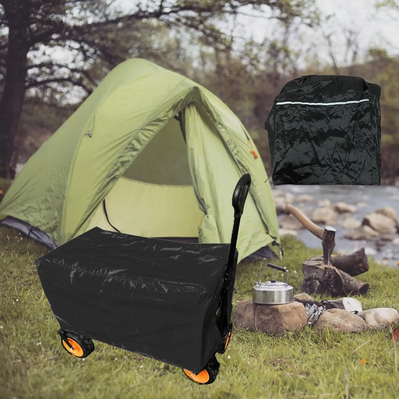 Garden Wagon Cover Portable Utility Wagon Cart Cover for Camping Cart Picnic Garden Outdoor Trolley Beach