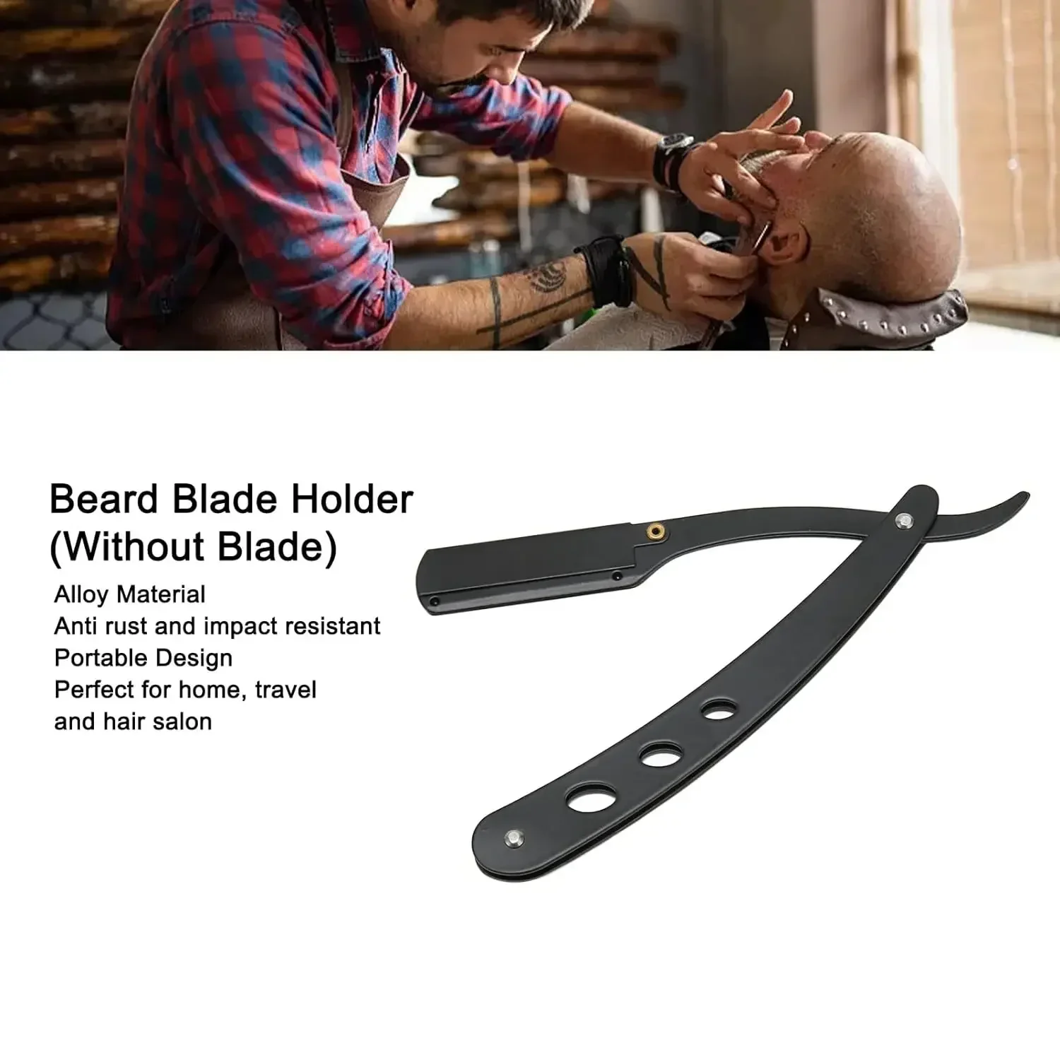 black razor replaceable blade, manual razor classic wet shaving, Men's stainless steel razor blade