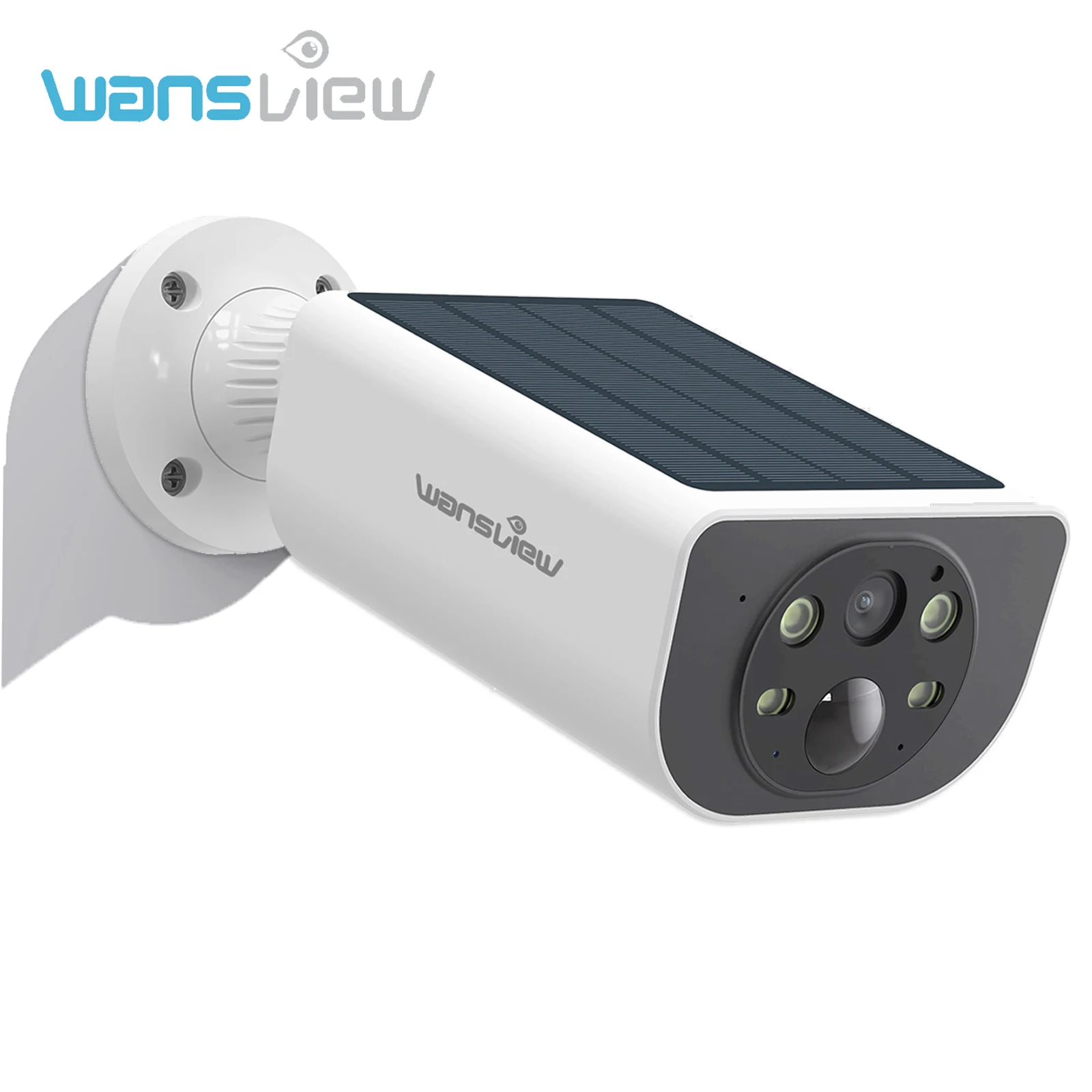 Wansview Outdoor Solar Security Camera with Battery 3MP 2.4G WIFI Camera Battery Cloud Storage Color Night Vision 2-Way Audio 1