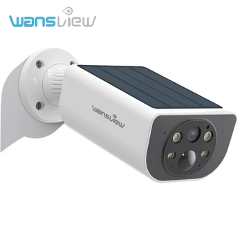 Wansview Outdoor Solar Security Camera with Battery 3MP 2.4G WIFI Camera Battery Cloud Storage Color Night Vision 2-Way Audio 1